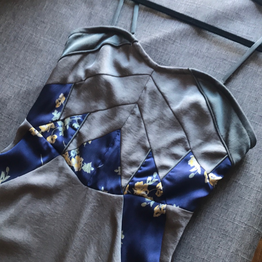 Free People Grey & purple floral sundress Size 6